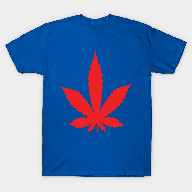 Red marijuana leaf T-Shirt by PlanetGanja